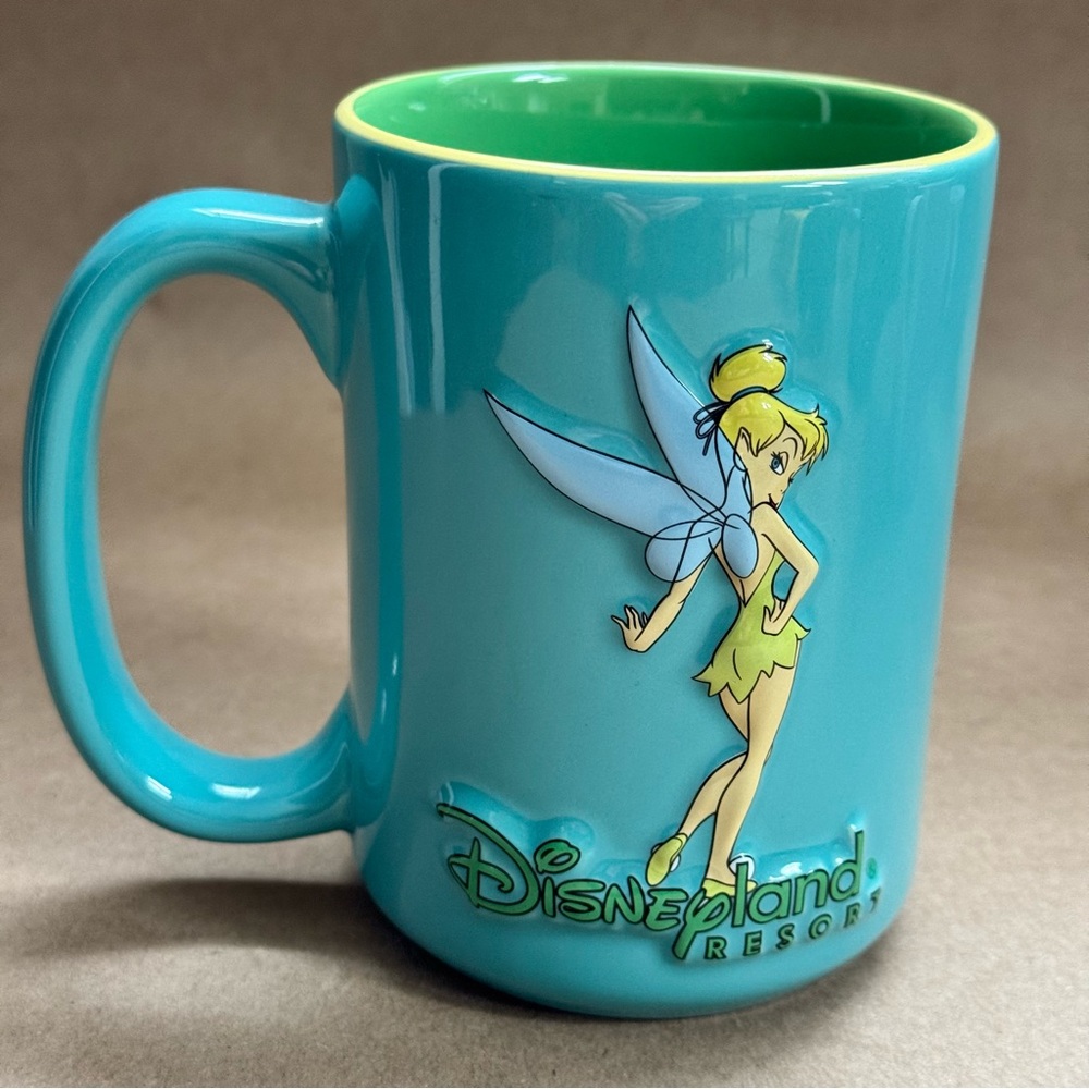 Disneyland Resort 3D Tinkerbell Blue and Green Mug. 12 fl oz